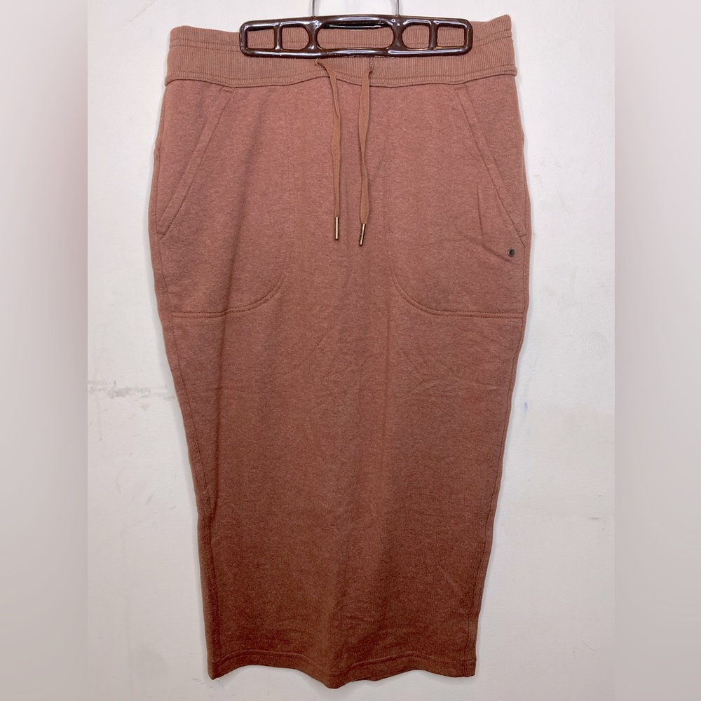 NWT Prana Cozy Up MIDI Skirt XS Relaxed Fit Slit in Back Comfy Soft Alpaca Blend